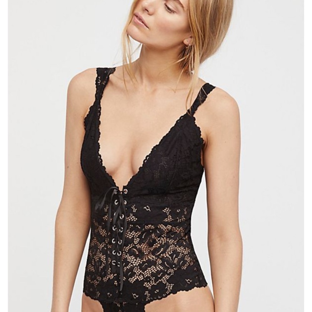 Black Lace Bodysuit Free People
